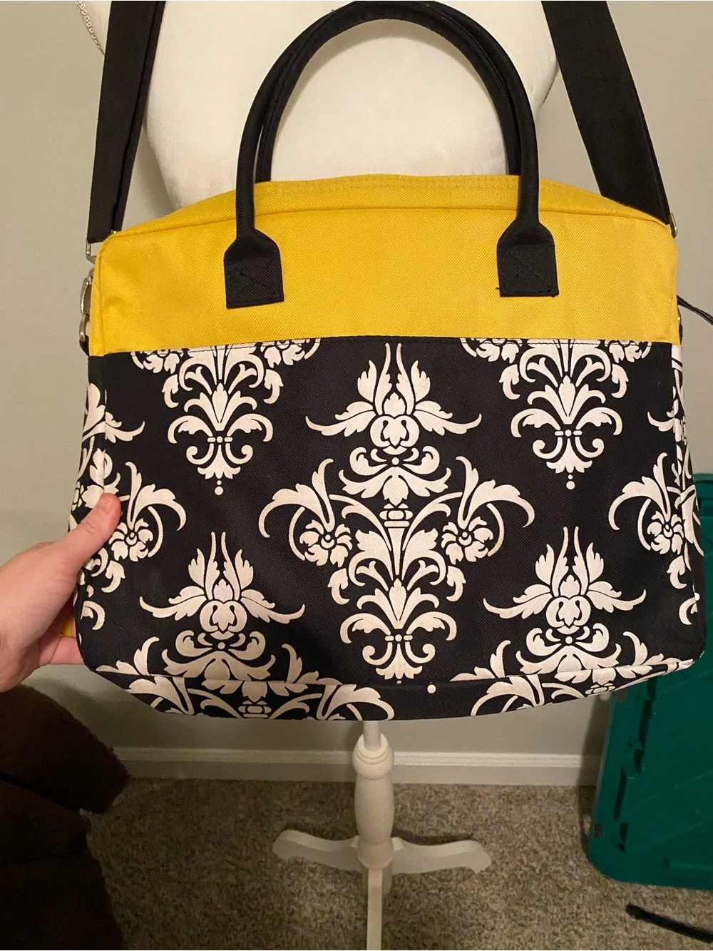 Yellow & Black Patterned Women’s Laptop Bag by Jackie